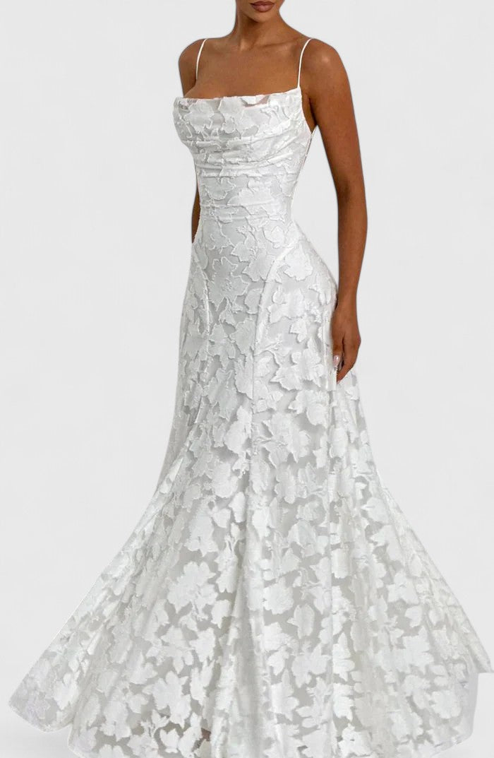 Women's Elegant Cowl Neck Maxi Dress - Wedding Guest