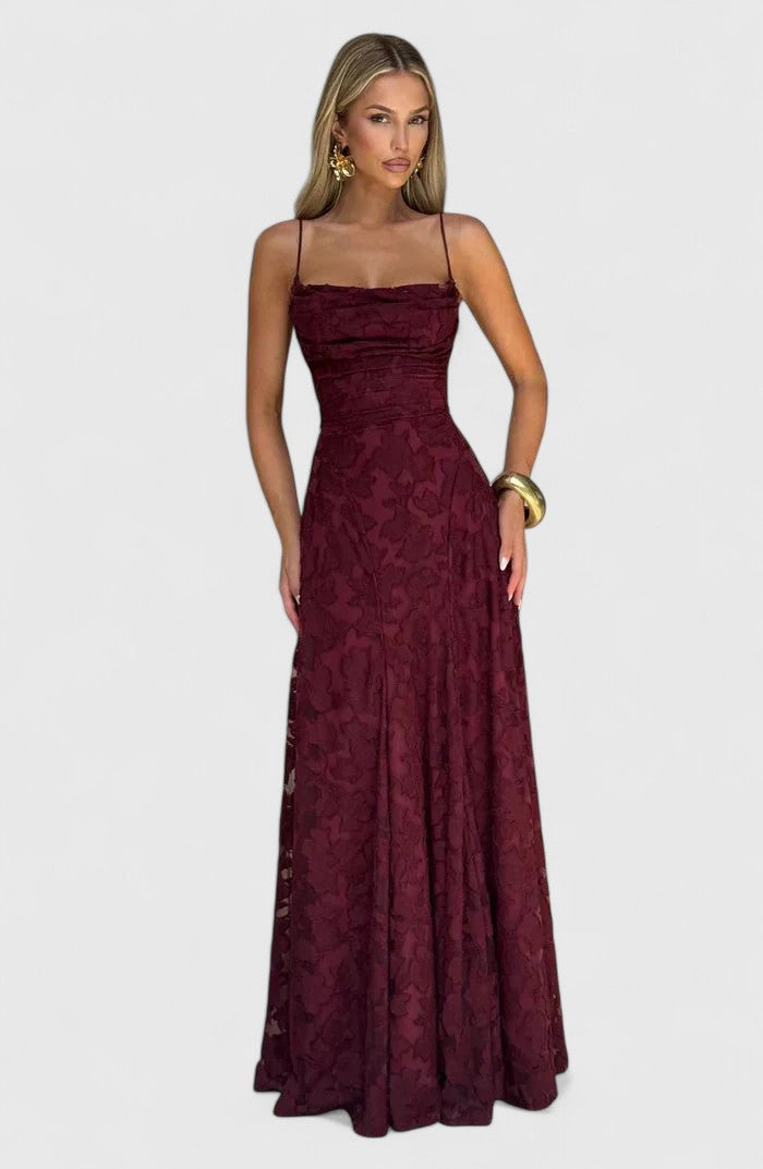 Women's Cowl Neck Maxi Dress - Elegant & Effortless
