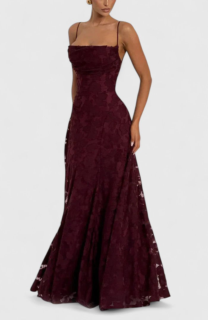Women's Cowl Neck Maxi Dress - Elegant & Effortless