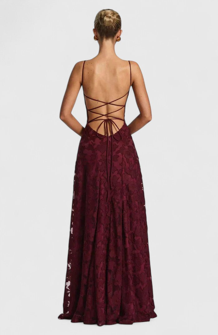 Women's Elegant Cowl Neck Maxi Dress - Wedding Guest