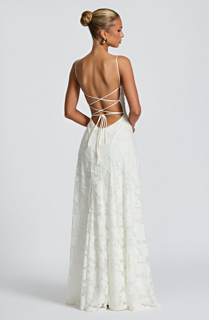 Women's Lace Corset Maxi Dress - Timeless Elegance