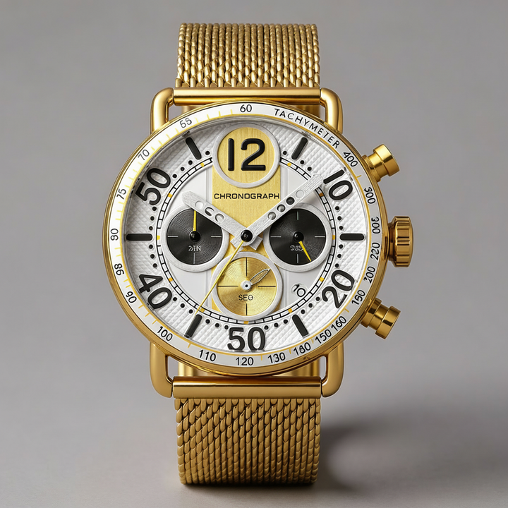 Men's Chronograph Watch 44mm – Gold-Tone Milanese Mesh Bracelet