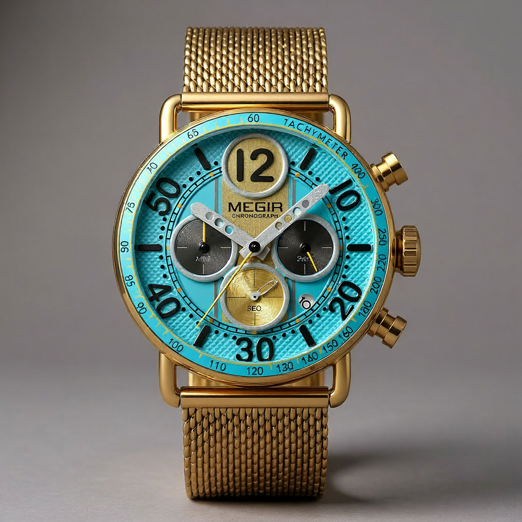 Men's Chronograph Watch 44mm – Gold-Tone Milanese Mesh Bracelet