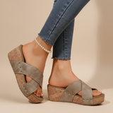 Women's Boho Cork Wedge Sandals - Effortless All-Day Comfort