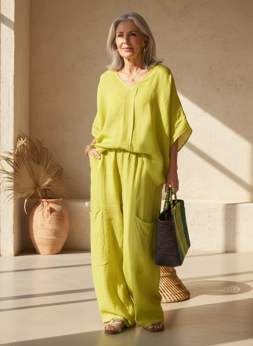 Women's Amalia Relaxed Two-Piece Set - Summer Glow