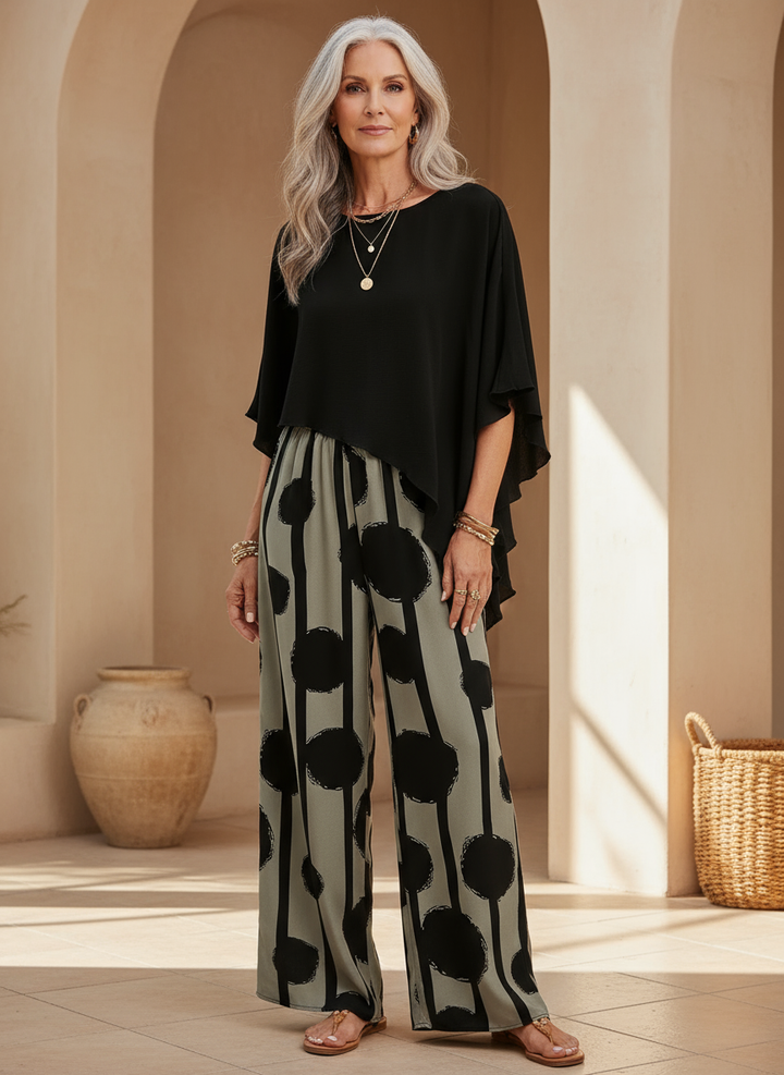 Women's Printed Two-Piece Set - Effortless Summer Breeze