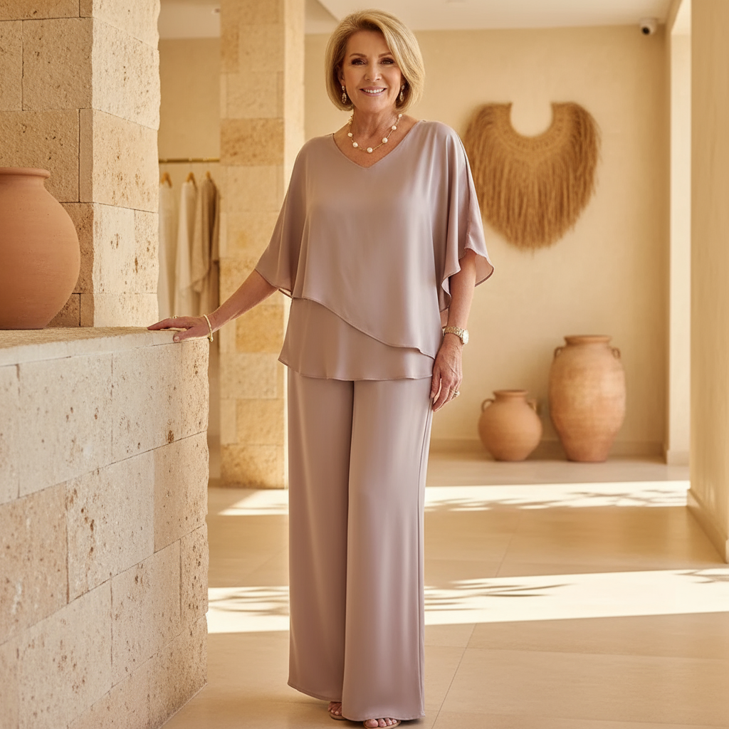 Women's Martha Wide-Leg Two-Piece Set - Effortless Elegance