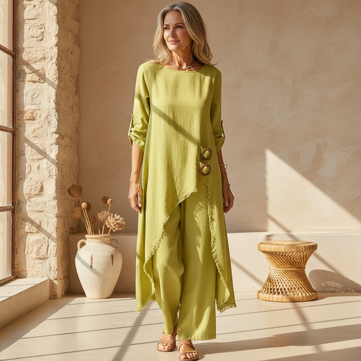 Women's Effortless Flowing Loungewear Set - Vacation Style