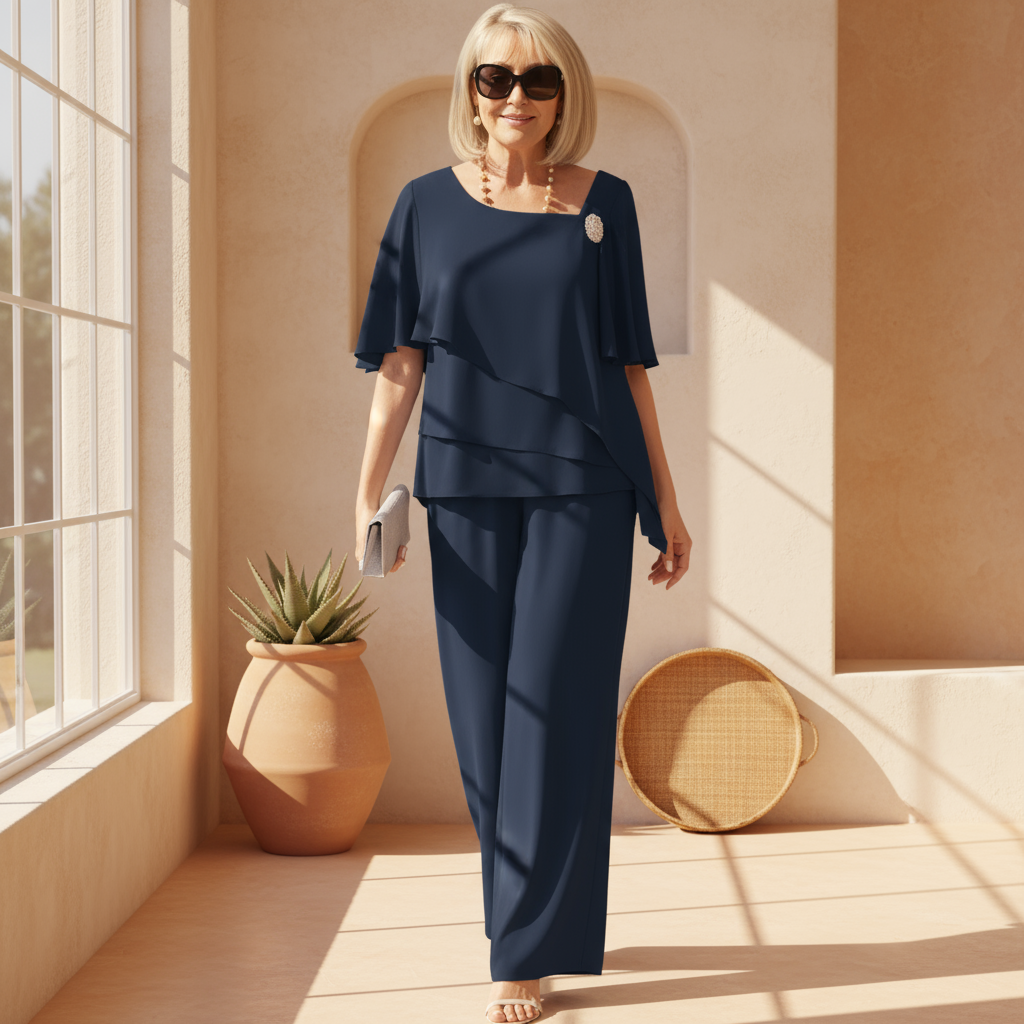 Women's Graceful Flow Two-Piece Set - Elegant for Events
