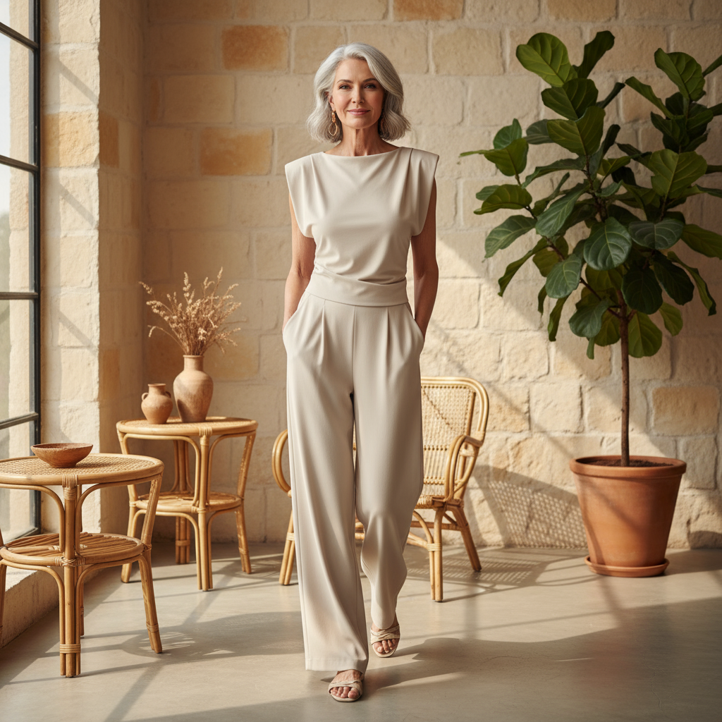 Women's Casual Elegance Two-Piece Set - Timeless Sophistication