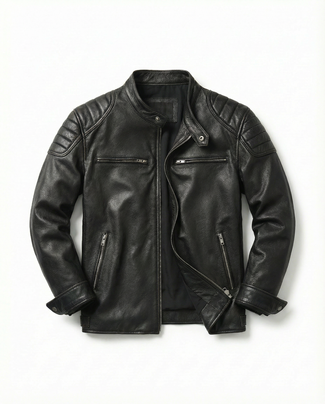 Men's Leather Moto Jacket - Full-Grain Biker Outerwear