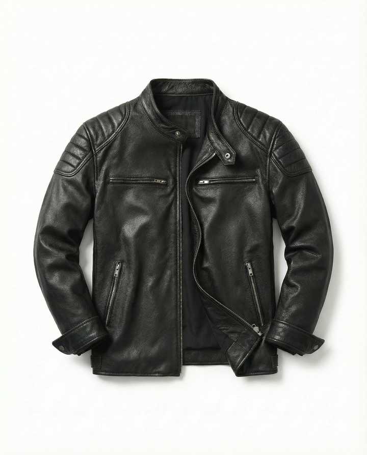 Men's Leather Moto Jacket - Full-Grain Biker Outerwear