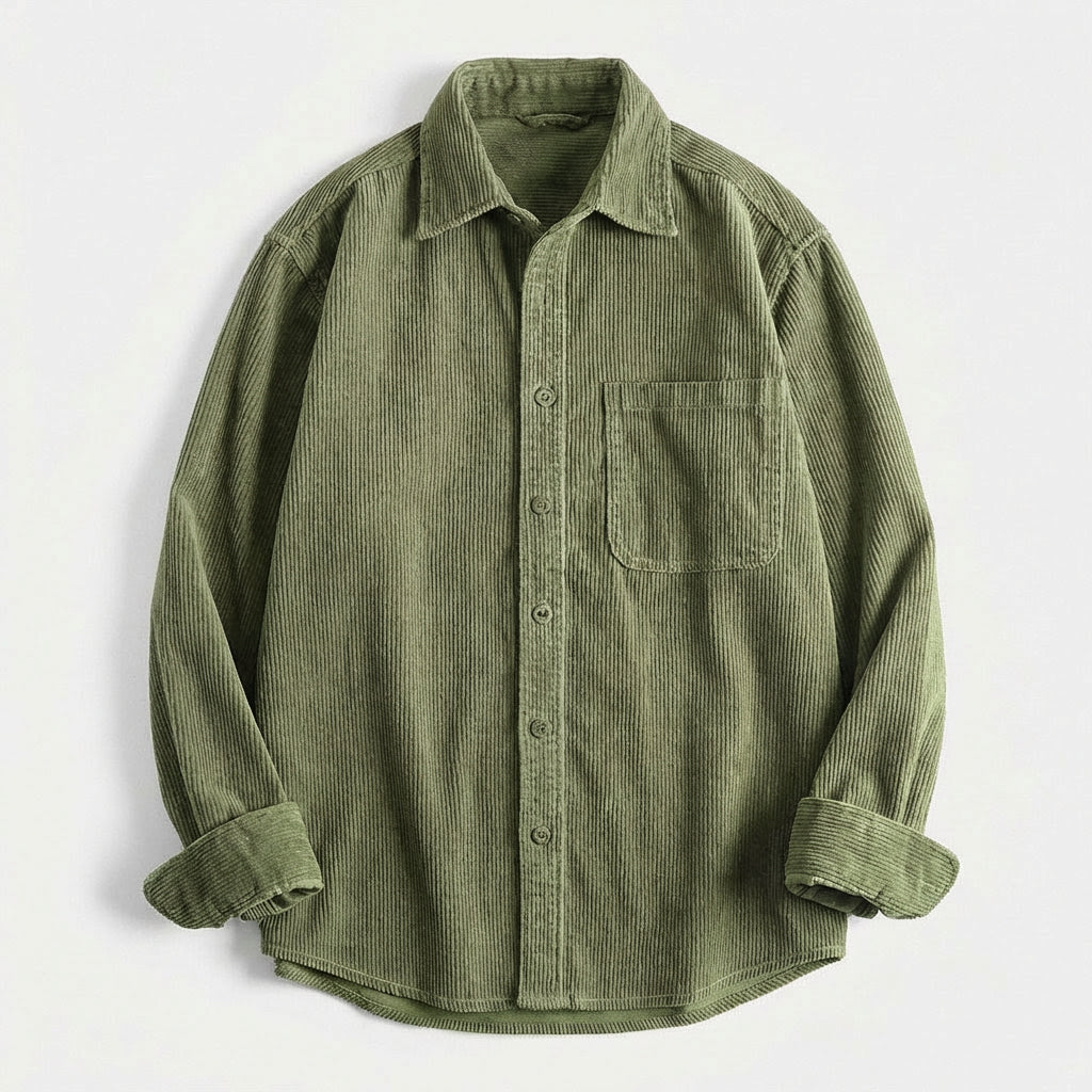 Men's Corduroy Overshirt – Soft Cotton Cord Shacket for Layering