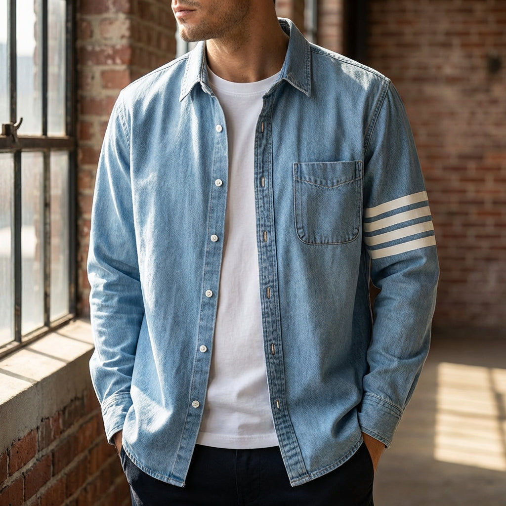 Men's Denim Shirt – Lightweight Cotton Western Shirt