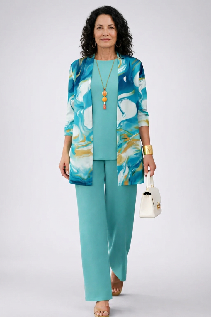 Women's Len Classic Elegance Three-Piece Set - Effortless Style