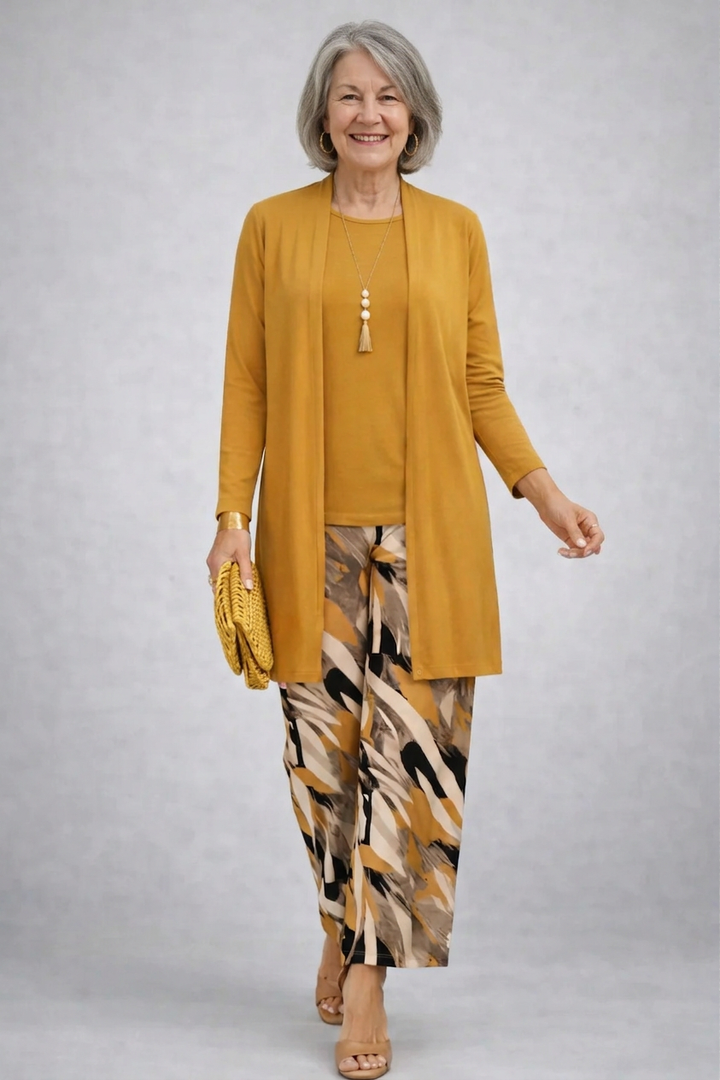 Women's Ailene Patterned Three-Piece Set - Effortless Elegance