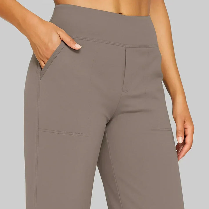 Women's Wide Leg Comfort Trousers - Flattering High Waist