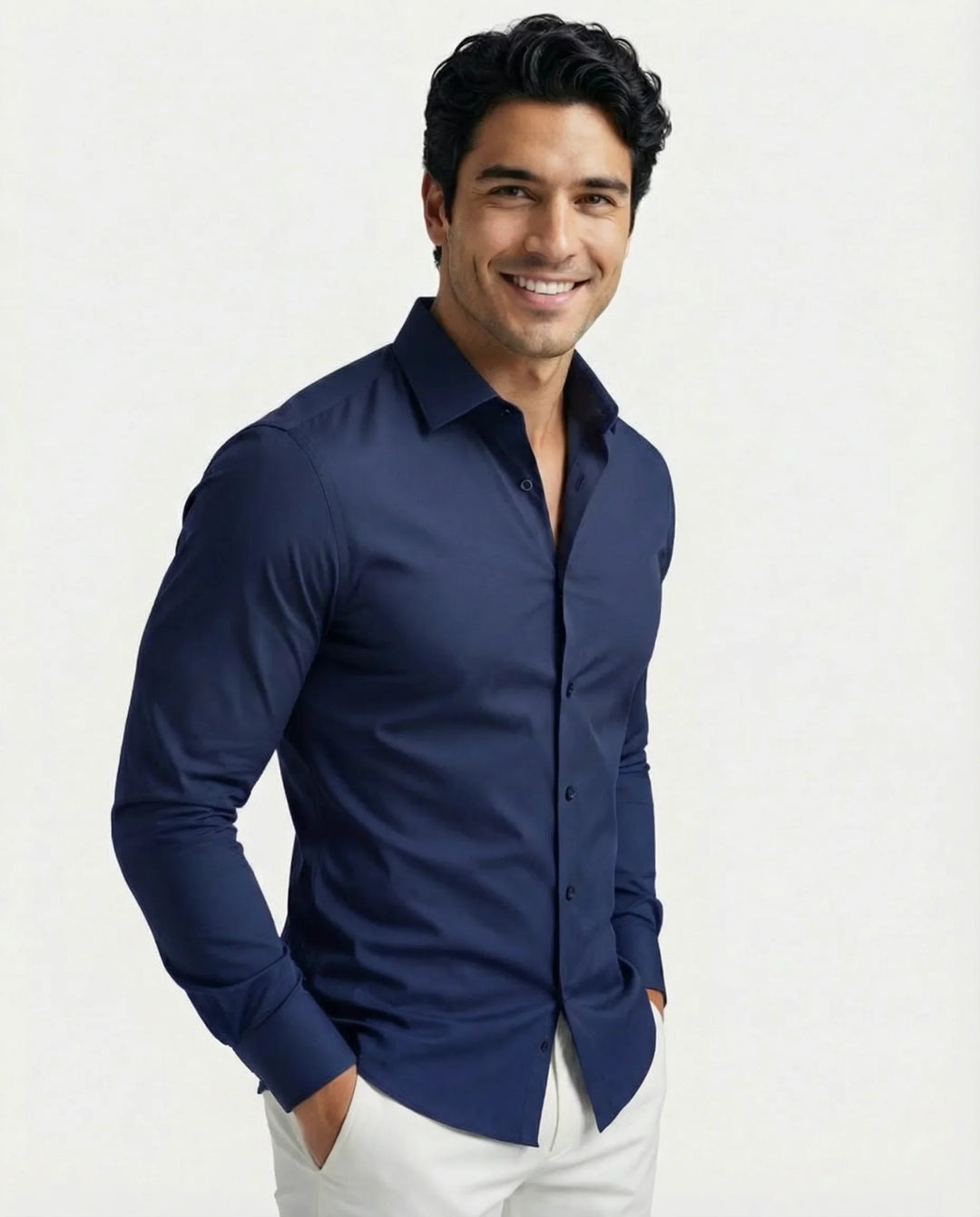 Men's Stretch Dress Shirt – Wrinkle-Resistant Office Shirt
