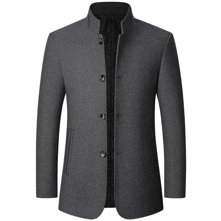 Men's Wool-Blend Overcoat – Quilted Warm Winter Coat