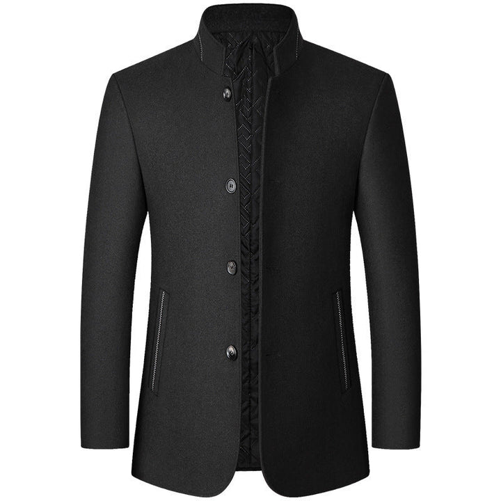 Men's Wool-Blend Overcoat – Quilted Warm Winter Coat