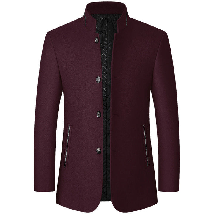 Men's Wool-Blend Overcoat – Quilted Warm Winter Coat
