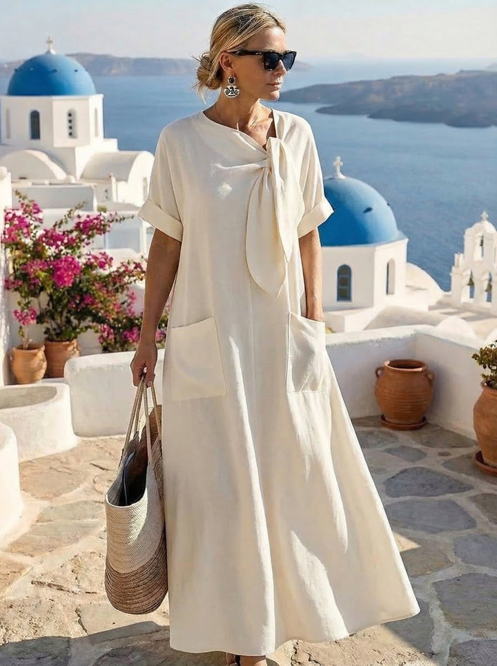 Women's Elegant Dress with Pockets - Effortless Summer Elegance