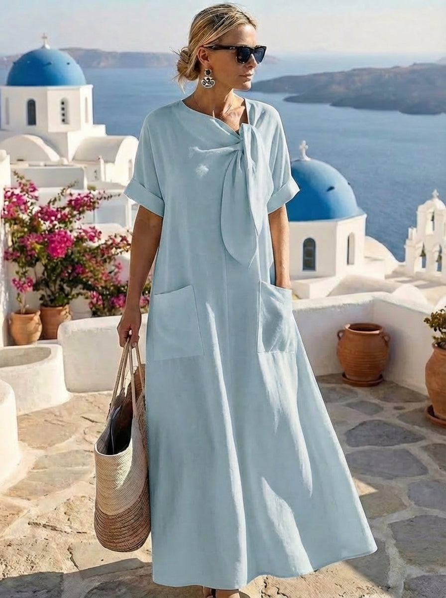 Women's Elegant Dress with Pockets - Effortless Summer Elegance