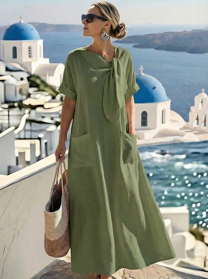 Women's Elegant Dress with Pockets - Effortless Summer Elegance