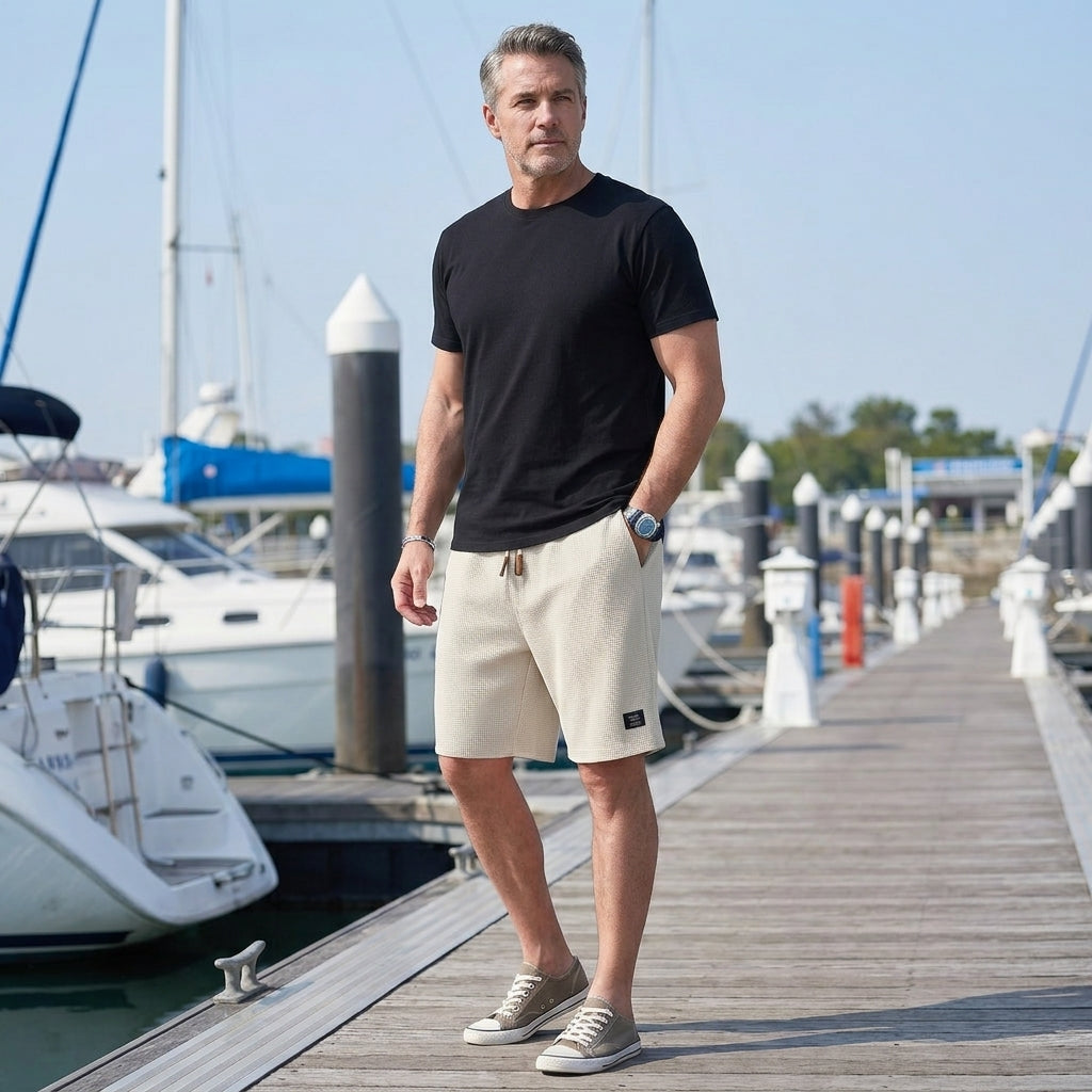 Men's Waffle-Knit Tailored Shorts – Smart Casual Comfort – view 8