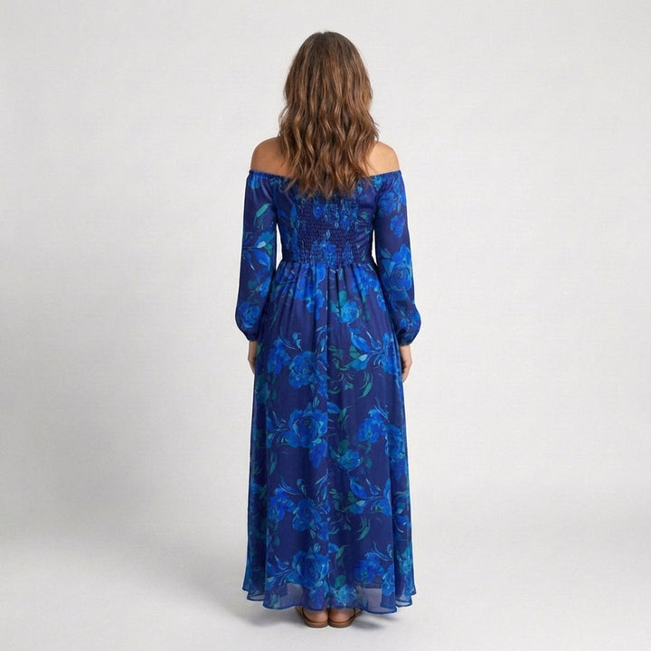 Women's Off Shoulder Floral Maxi Dress - Breezy Warm Weather Staple