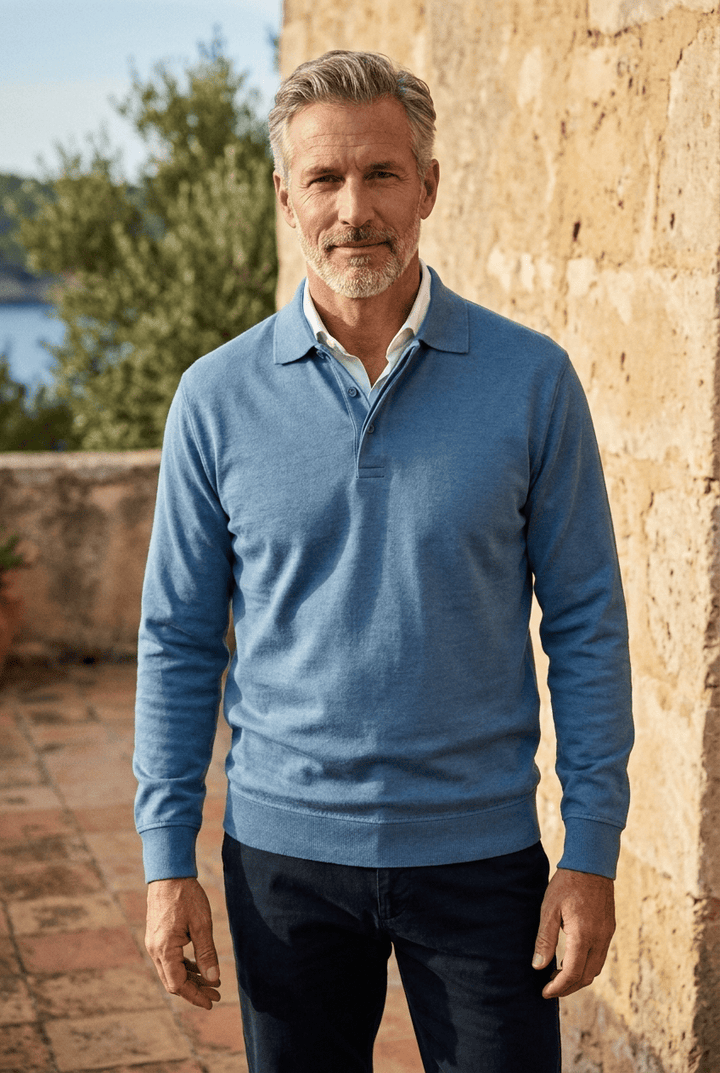 Men's Alvin Cotton Knit Polo Shirt – Textured Smart-Casual