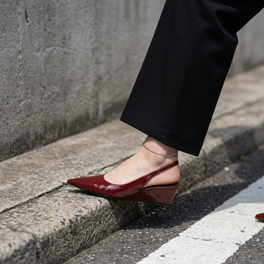 Women's Pointed-Toe Slingback Wedge Heels - Elegant Comfort
