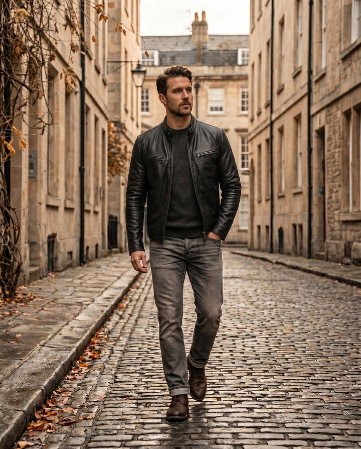 California jacket in black, street