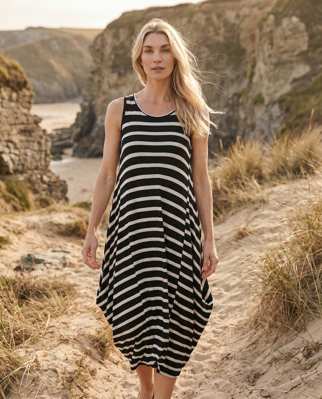 Effortless swing midi dress coastal
