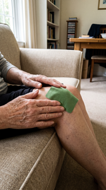 Placing the patch over the knee