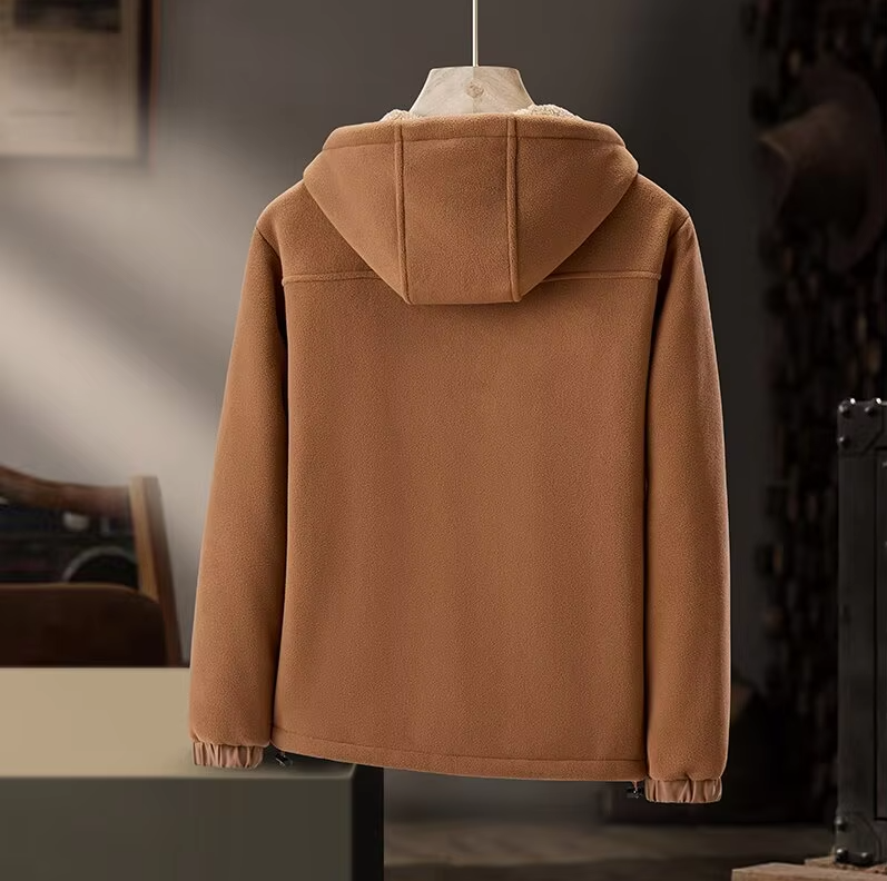 Men's Wool-Blend Hoodie – Sherpa-Lined Full-Zip for Cold Days