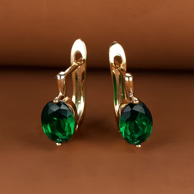 Women's Gold-Plated Oval Glow Earrings - Timeless Shine