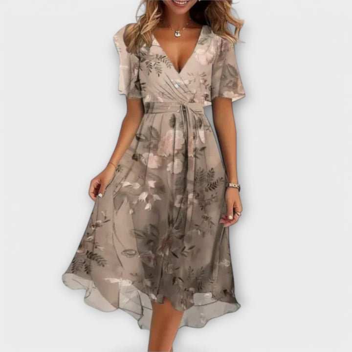 Women's V-Neck Elegant Dress - Effortless Day to Night Style