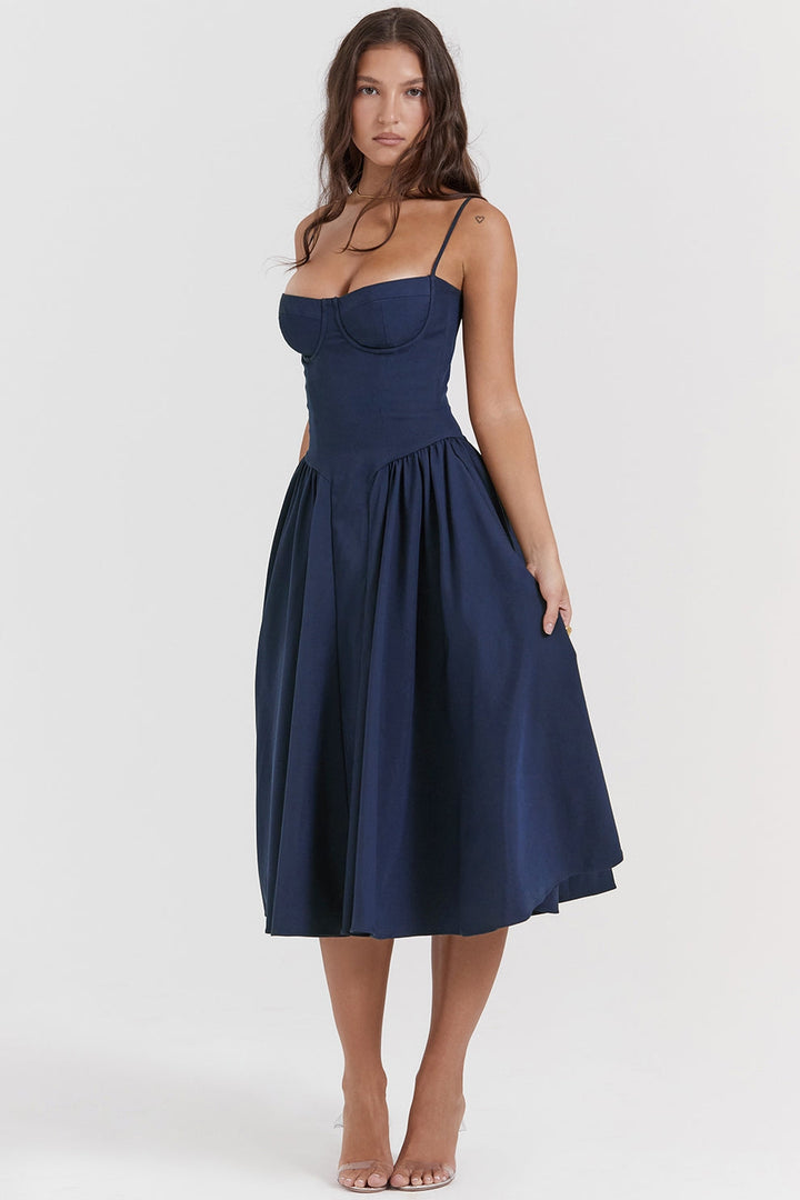 Women's Modern Muse Midi Dress - Effortless Grace & Timeless Elegance