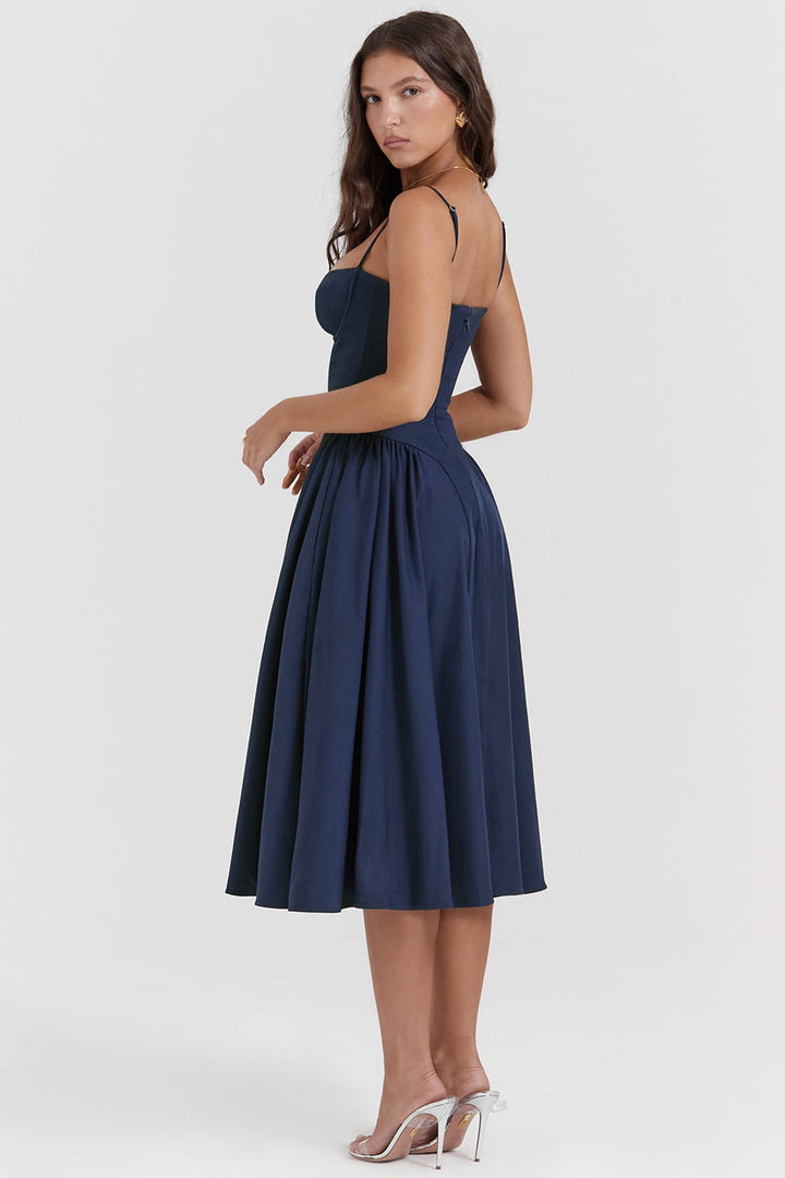 Women's Modern Muse Midi Dress - Effortless Grace & Timeless Elegance