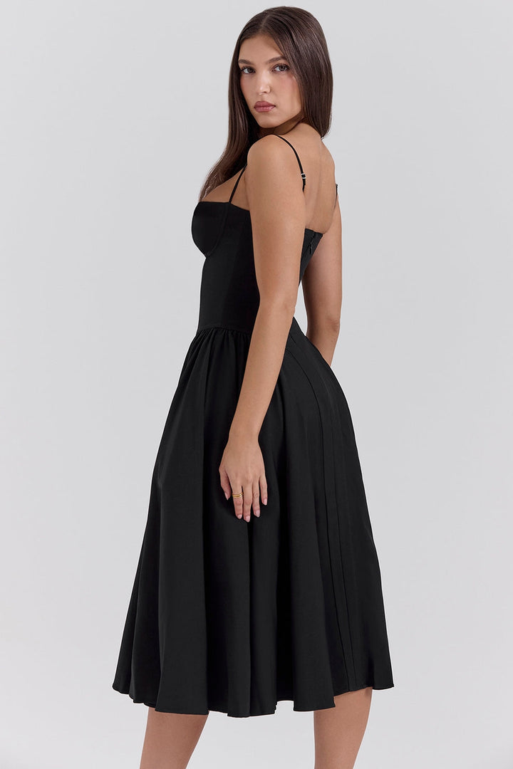 Women's Modern Muse Midi Dress - Effortless Grace & Timeless Elegance