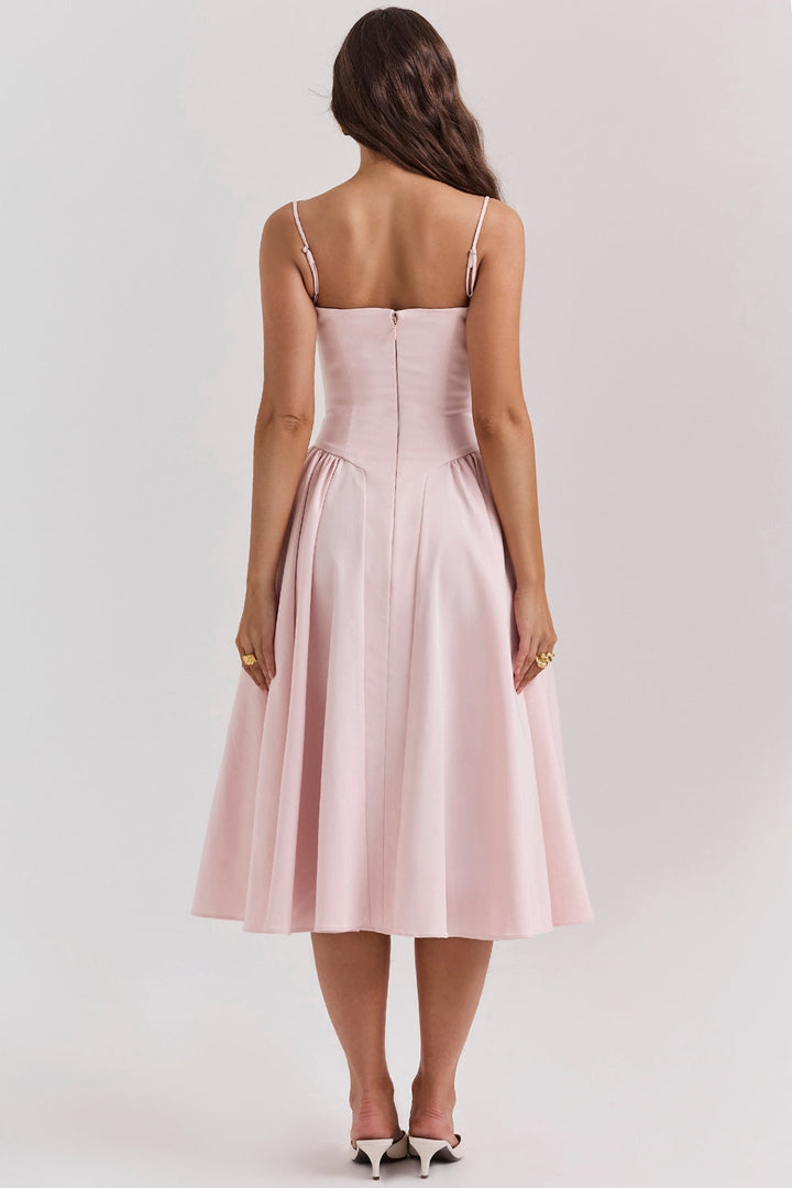 Women's Modern Muse Midi Dress - Effortless Grace & Timeless Elegance