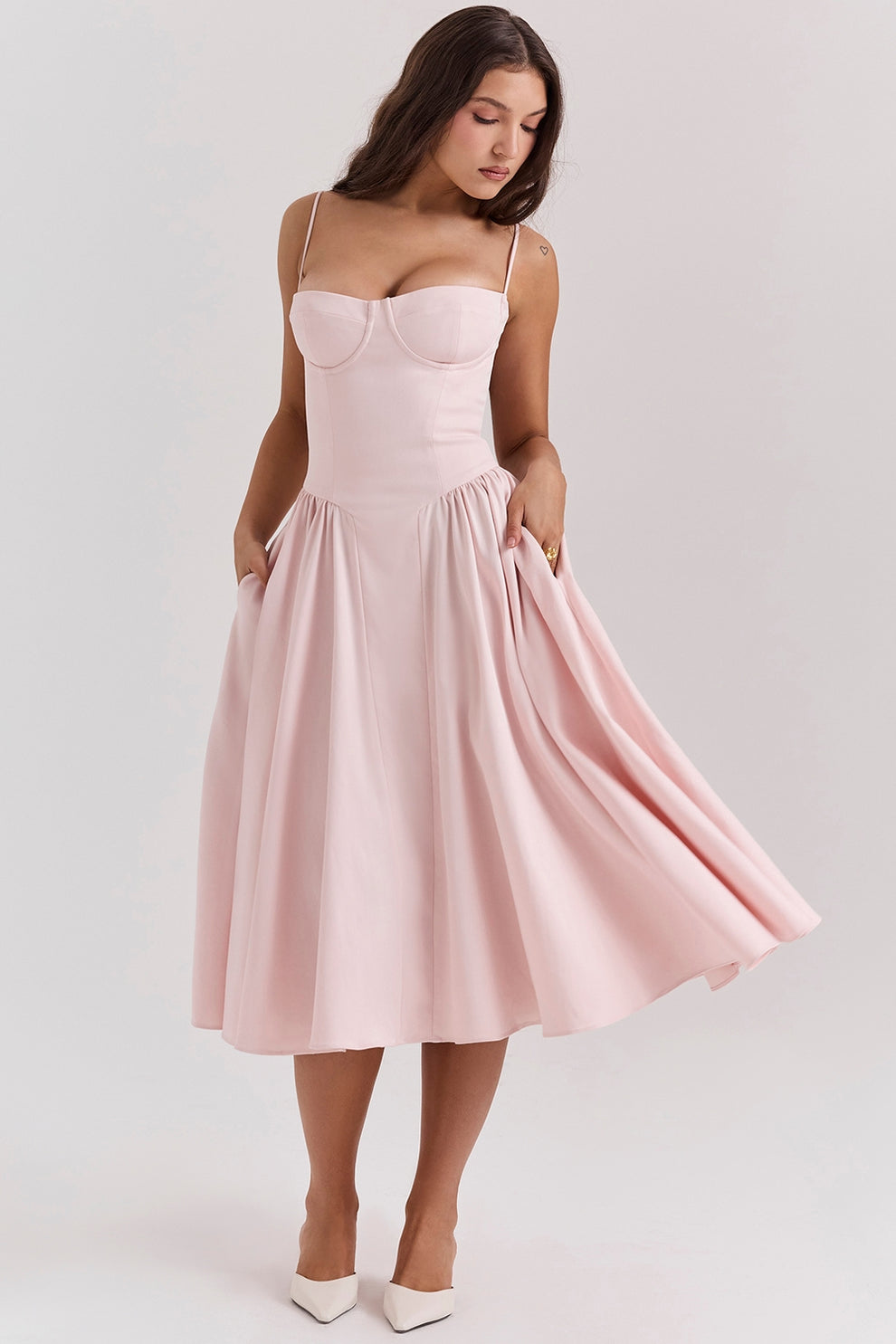 Women's Modern Muse Midi Dress - Effortless Grace & Timeless Elegance