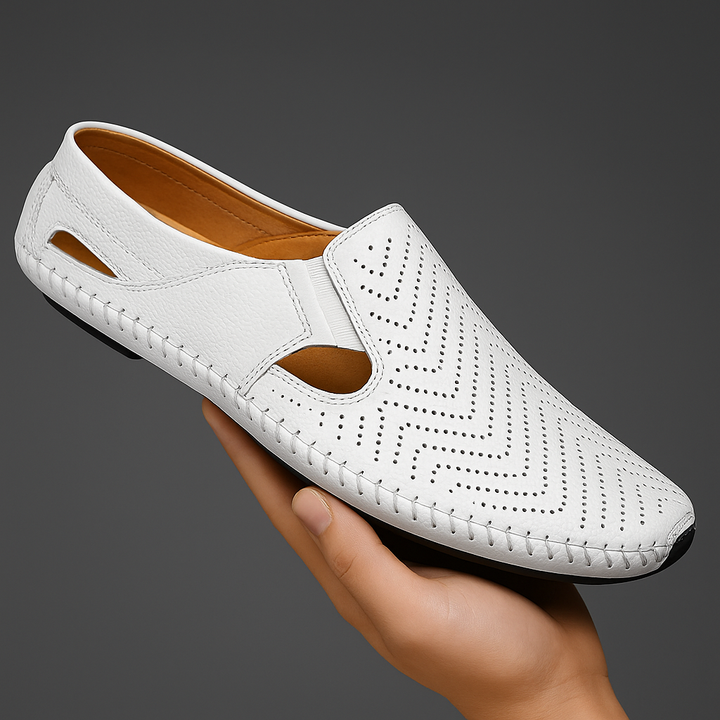Riva Perforated Leather Sandals