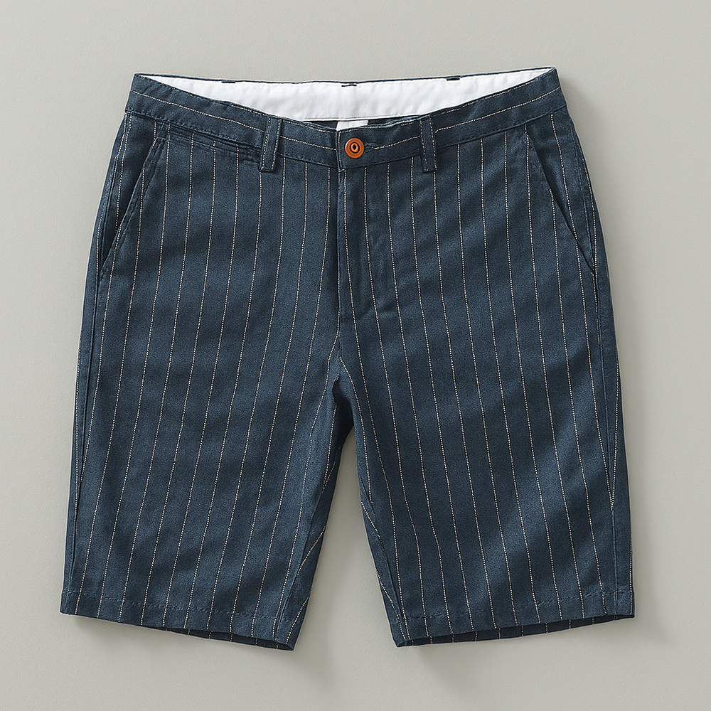Men's Linen Blend Pinstripe Shorts – Tailored Summer Pair