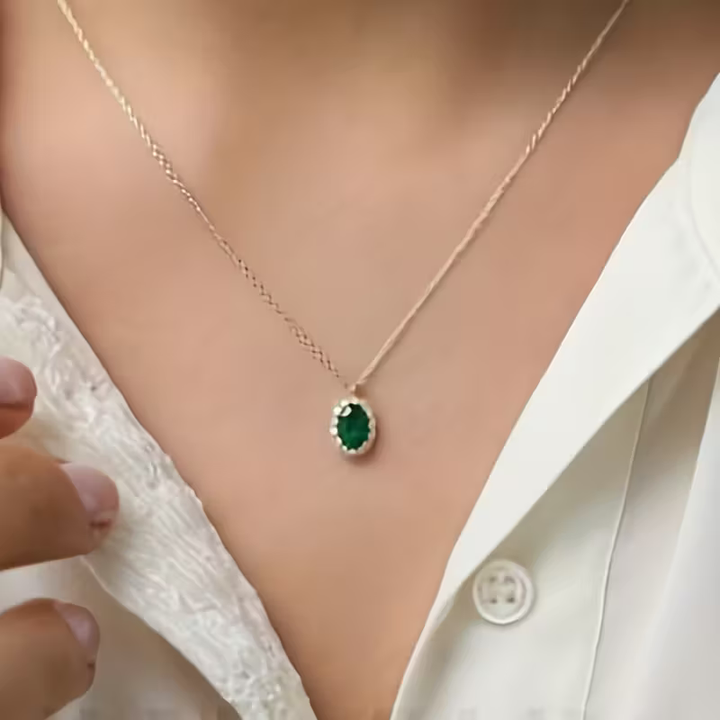 Women's Gold-Plated Halo Pendant Necklace - Delicate Everyday Sparkle