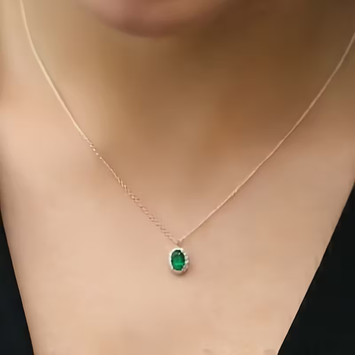 Women's Gold-Plated Halo Pendant Necklace - Delicate Everyday Sparkle