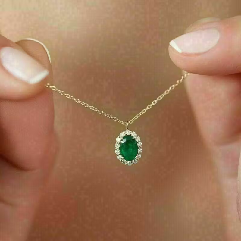Women's Gold-Plated Halo Pendant Necklace - Delicate Everyday Sparkle