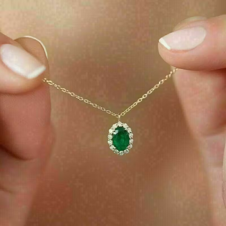 Women's Gold-Plated Halo Pendant Necklace - Delicate Everyday Sparkle