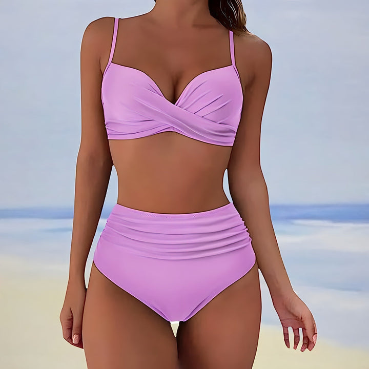 Women's Elegant High-Waisted Bikini - Sophisticated Swimwear